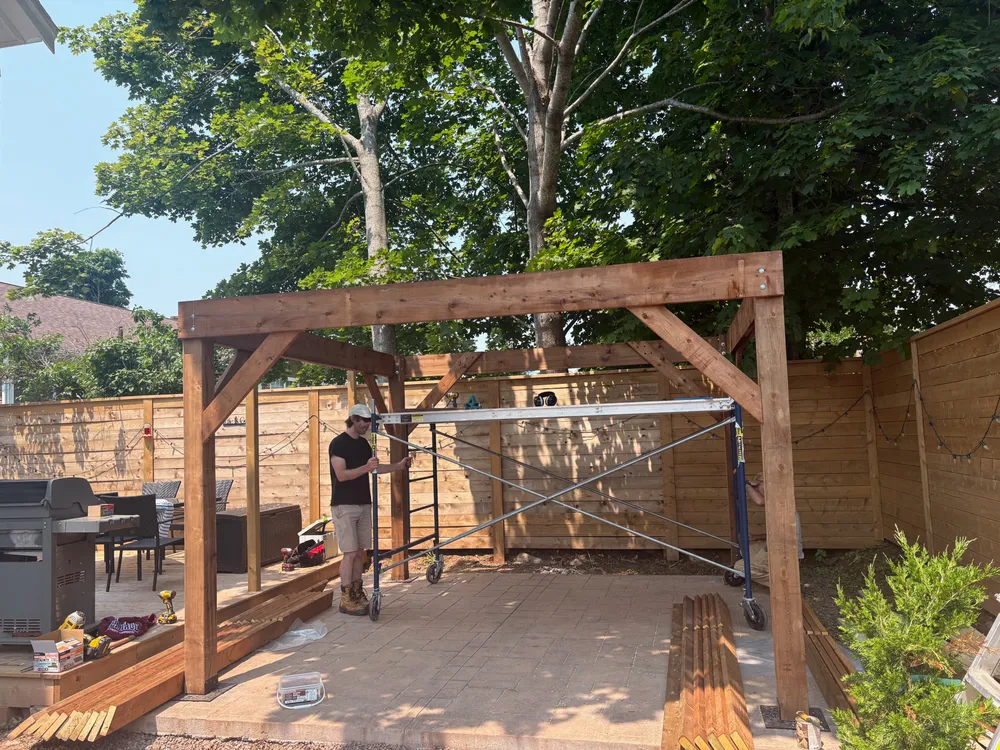 Timber frame taking shape
