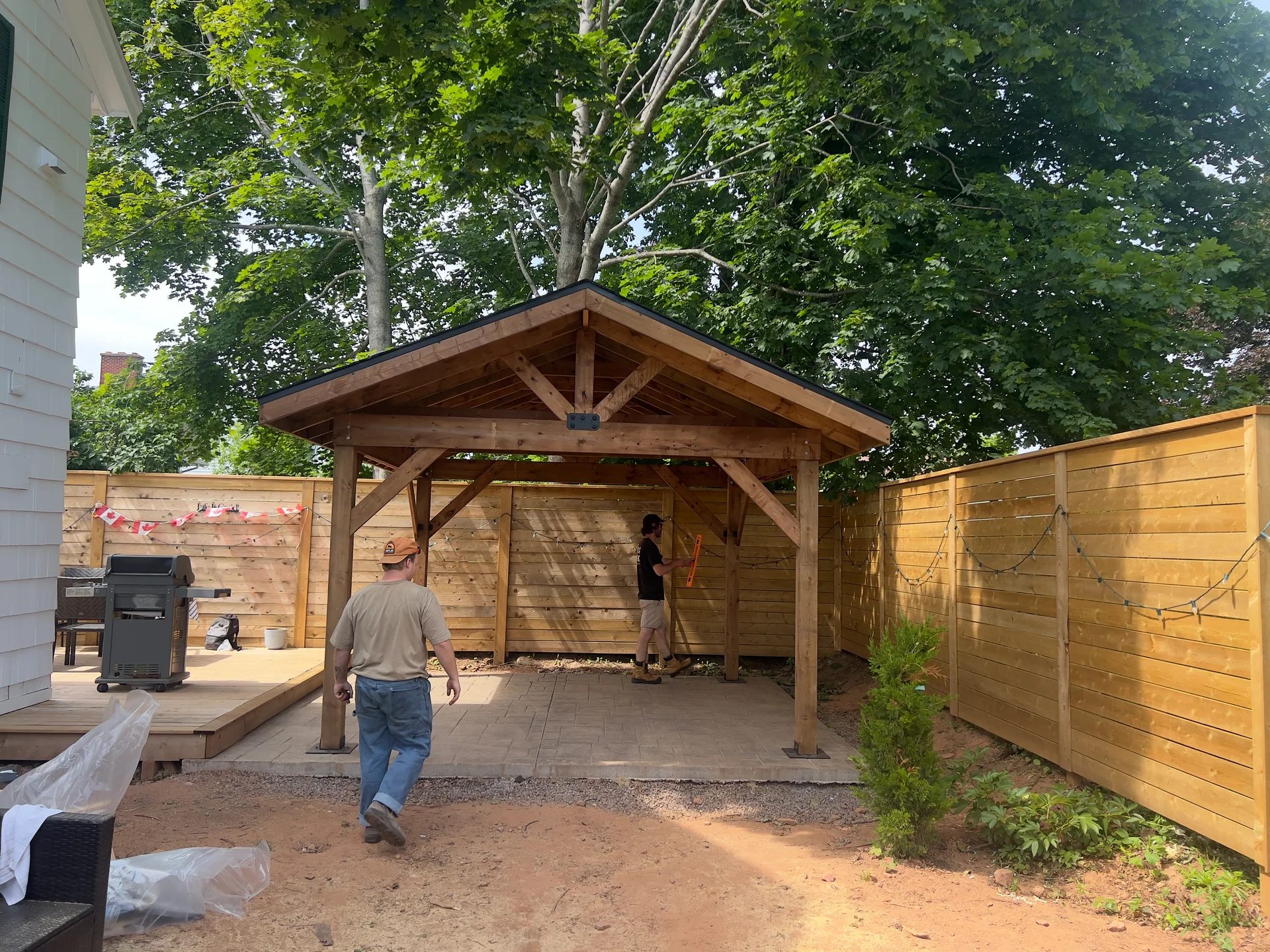 Timber pavilion and fencing